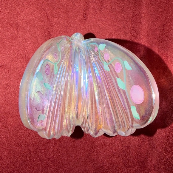 Fenton vintage Iridescent butterfly original tag & signed by artist. Gorgeous. - Picture 4 of 8